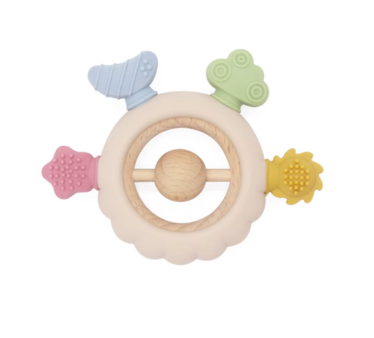 Unicorn Wooden Rudder Mix Color Rattle/Teether
