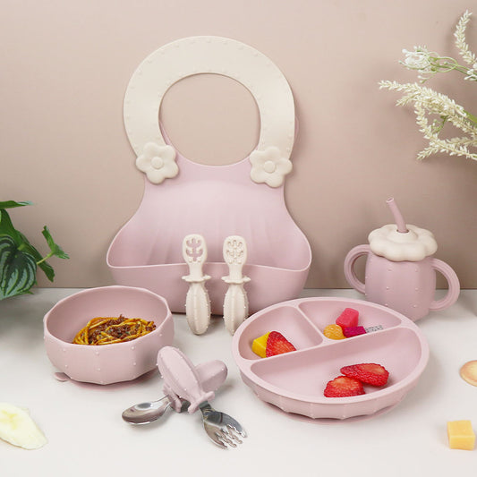 Set of 6 PCS Cactus Baby Feeding Set with Lid