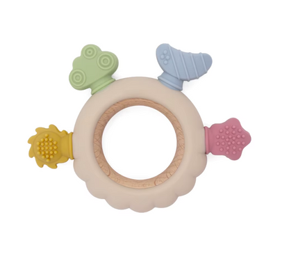 Unicorn Wooden Rudder Mix Color Teether