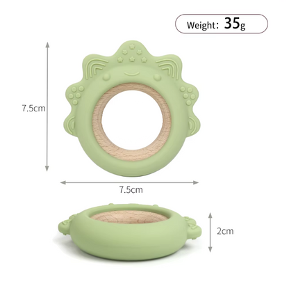 Triceratosaur Silicone Wooden Teether