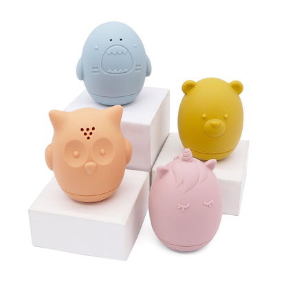 Set of 4 PCS Shower Spray Water Bubble Silicone Bath Toy Set for Toddlers