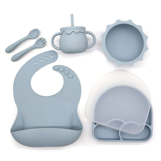 Set of 5 PCS Rainbow Baby Feeding Set with Lid