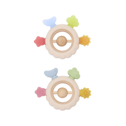 Unicorn Wooden Rudder Mix Color Rattle/Teether
