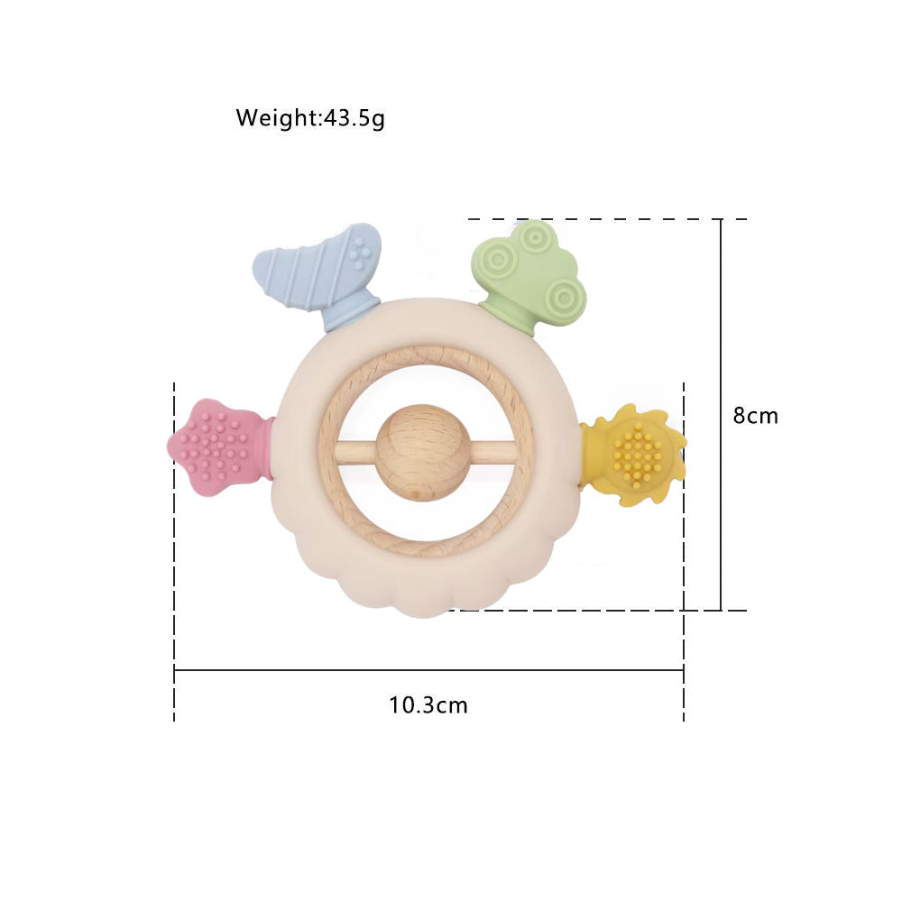 Unicorn Wooden Rudder Mix Color Rattle/Teether