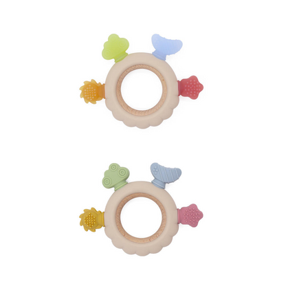 Unicorn Wooden Rudder Mix Color Teether