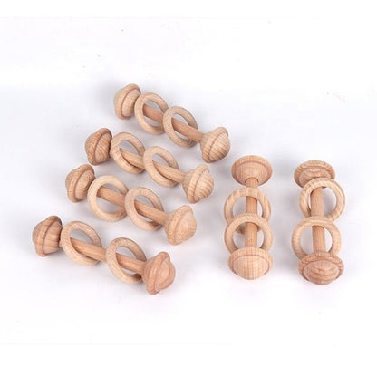 Dumbbell Neem Wood Rattle for Toddlers
