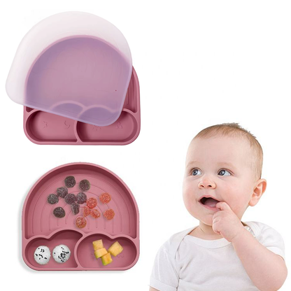 Set of 5 PCS Rainbow Baby Feeding Set with Lid