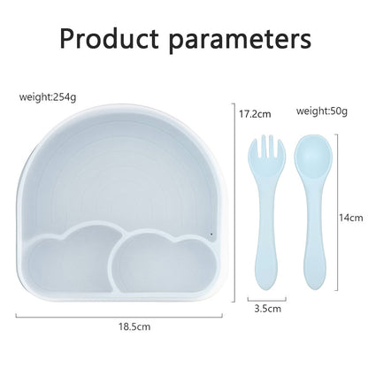 Set of 5 PCS Rainbow Baby Feeding Set with Lid