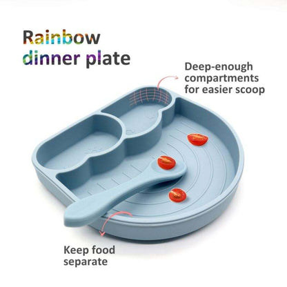 Set of 5 PCS Rainbow Baby Feeding Set with Lid