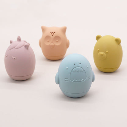 Set of 4 PCS Shower Spray Water Bubble Silicone Bath Toy Set for Toddlers