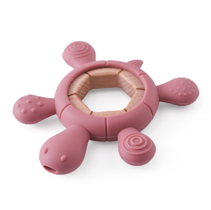 Turtle Wooden Silicone Baby Teether