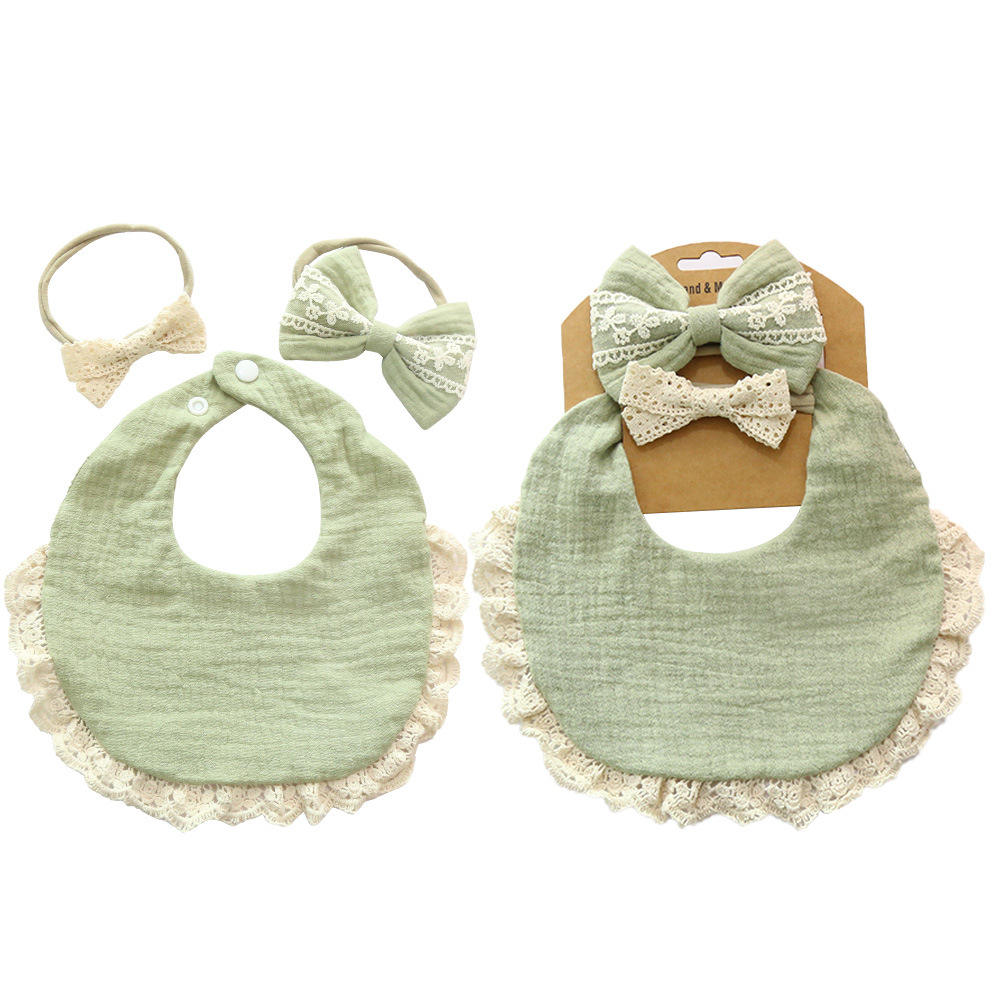 Set of 3 PCS Muslin Cotton Double Sided Bibs for Baby Girls