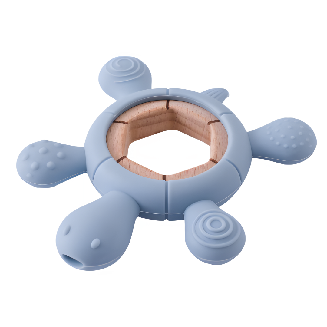 Turtle Wooden Silicone Baby Teether