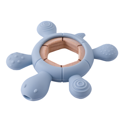 Turtle Wooden Silicone Baby Teether