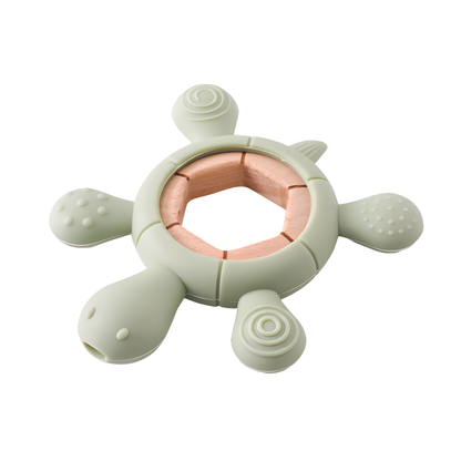Turtle Wooden Silicone Baby Teether